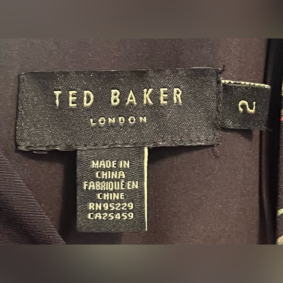 Ted Baker Trinni Jamboree Midi Floral V-Neck Flare Hem Dress - Picture 5 of 8